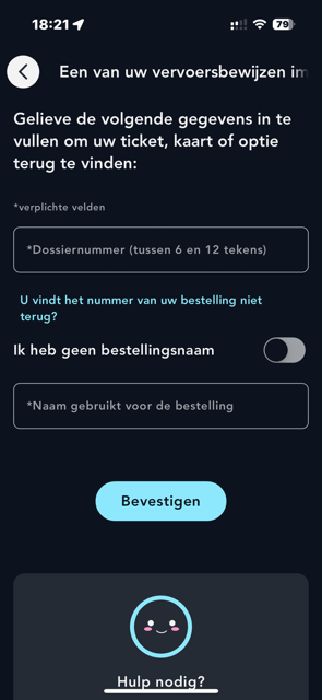 Uw dossierreferentie opzoeken en uw tickets bekijken